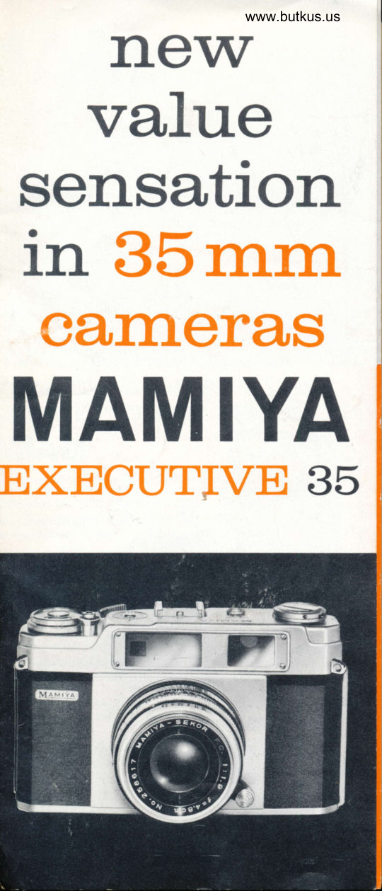 Mamiya Executive 35 BOOKLET manual cover