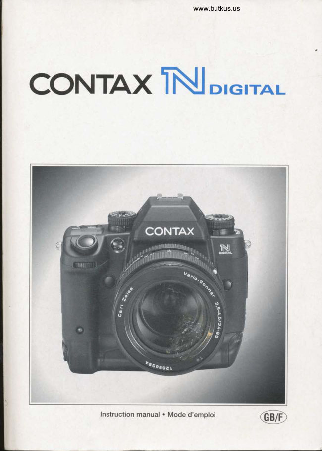 CONTAX N Digital manual cover