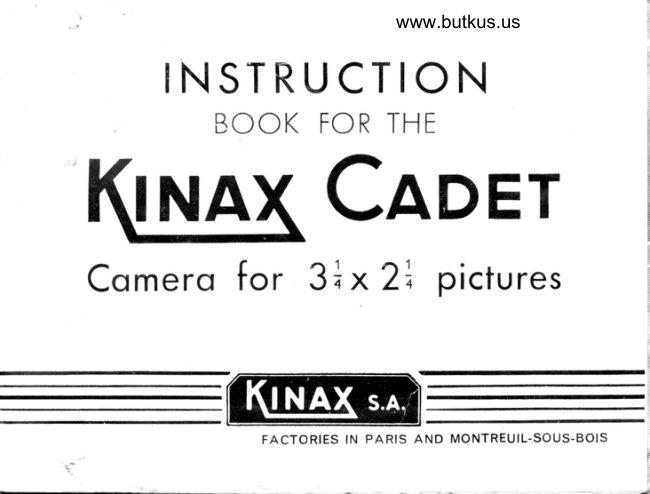 KINAX Cadet manual cover