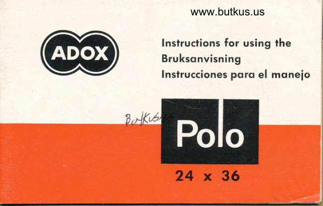 Adox Polo I manual cover