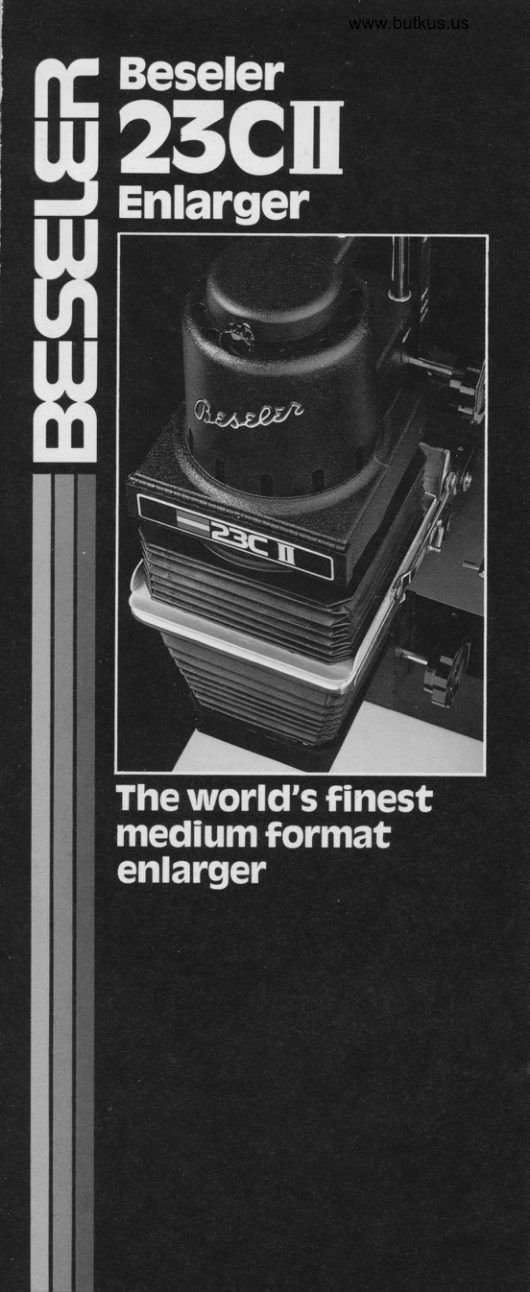 Beseler 23CII enlarger manual cover