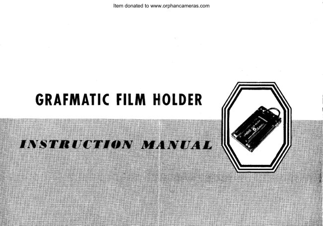 Graflex Grafmatic film holder manual cover