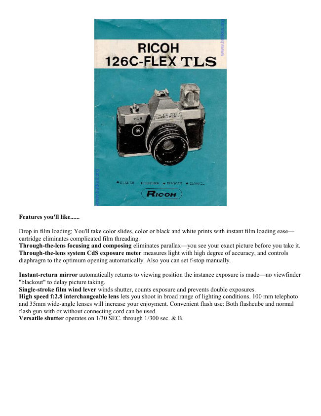 Ricoh 126c manual cover