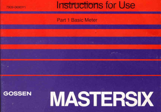 BASIC METER Gossen MASTERSIX manual cover