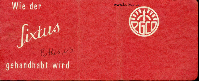 Sixtus Light meter manual cover