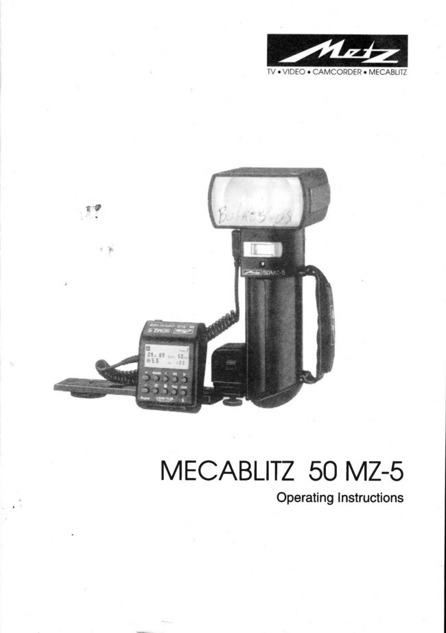Metz Mecablitz 50 MZ-5 manual cover