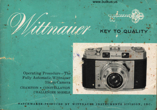 Wittnauier Champion / Constellation / Challenger manual cover