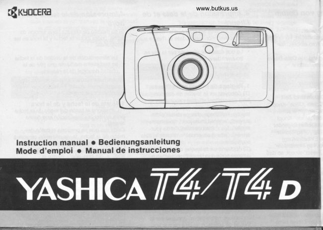 Yashica T4 / T4D manual cover