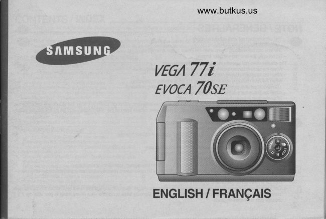 Samsung VEGA 77i / EVOCA 70SE manual cover