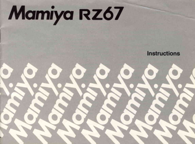 Mamiya RZ67 / Accessories manual cover