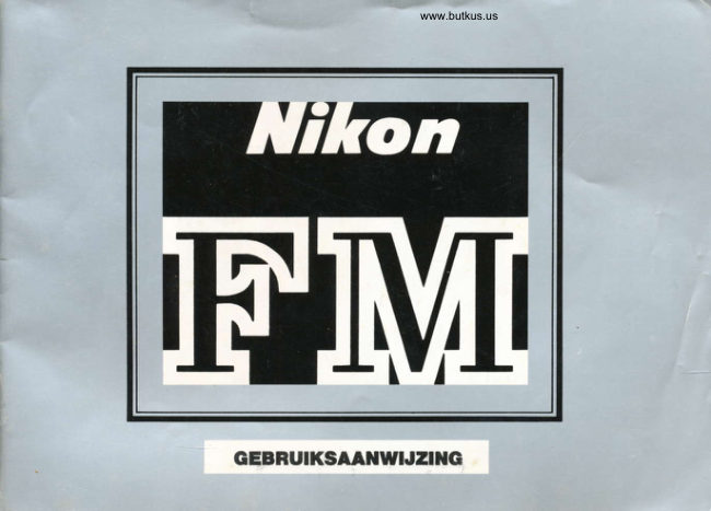 Nikon FM Gebruiksaanwijzing manual cover