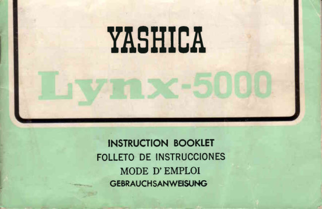 Yashica Lynx-5000 manual cover
