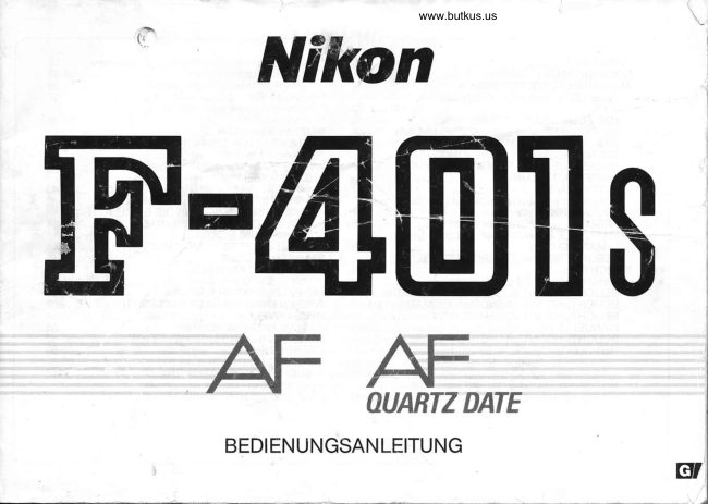 Nikon F-401s AF manual cover