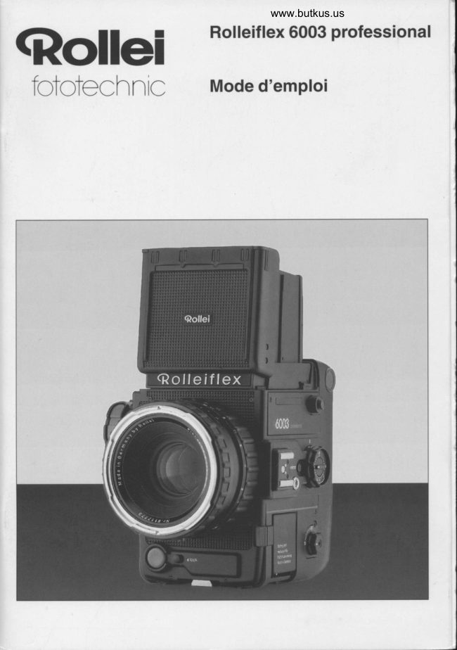 Rolleiflex 6003 Pro manual cover