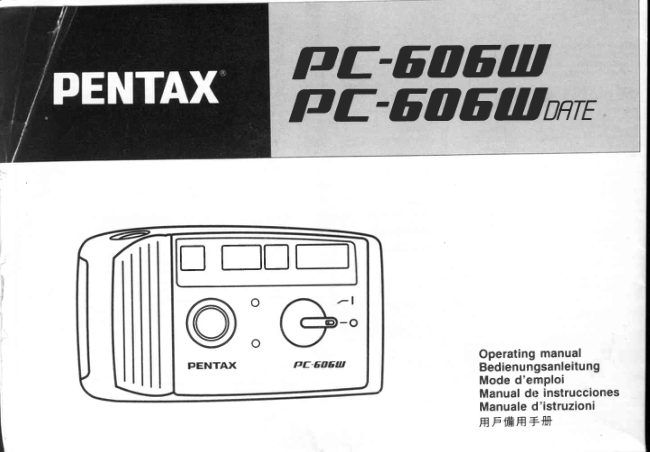 Pentax PC-606W / 606W Date manual cover