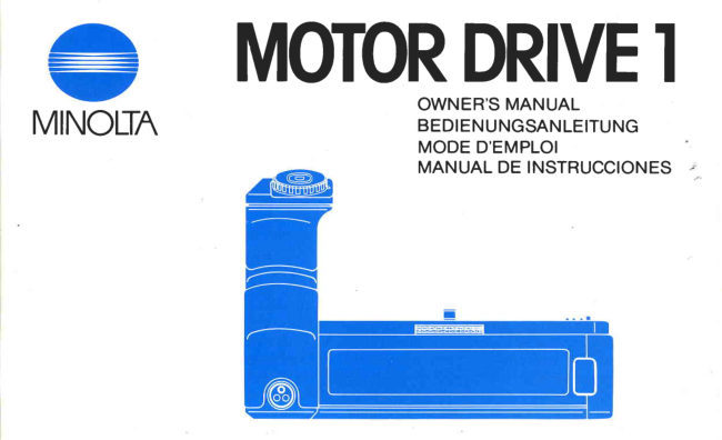 Minolta MOTOR DRIVE 1 manual cover