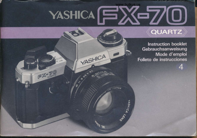Yashica FX-70 Quartz manual cover