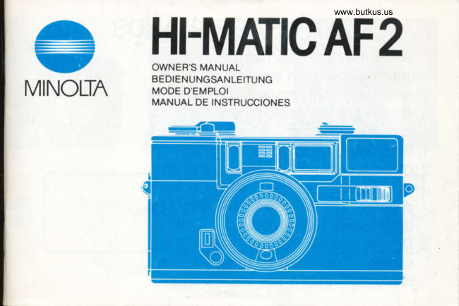 Minolta Hi-Matic AF2 manual cover