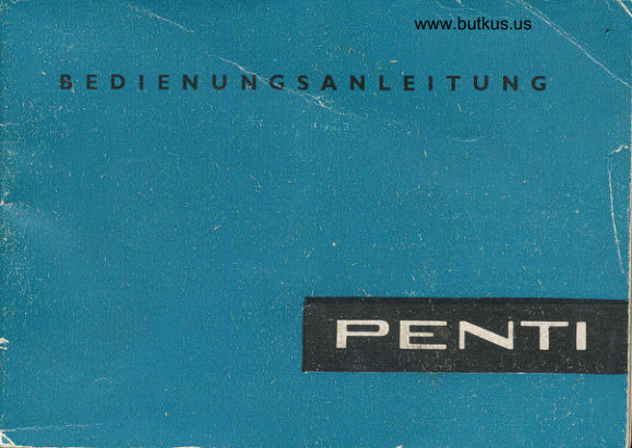 Pentacon PENTI manual cover