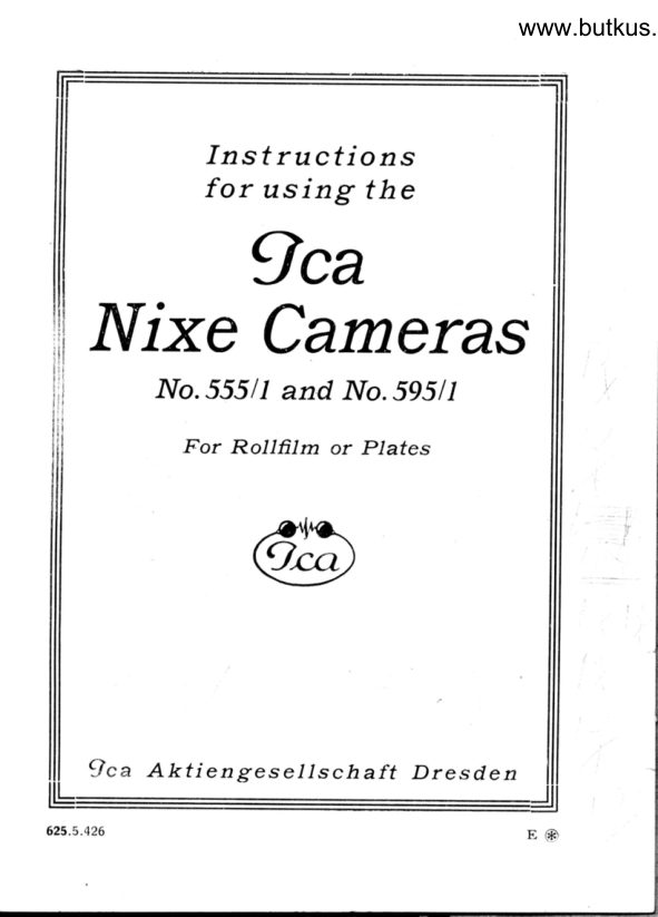 ICA Nixe camera manual cover