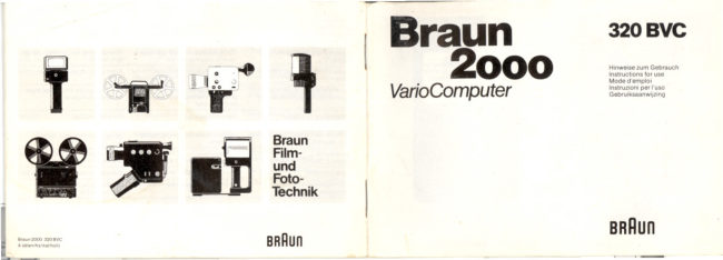 Braun 2000 320 BVC - two page scan manual cover