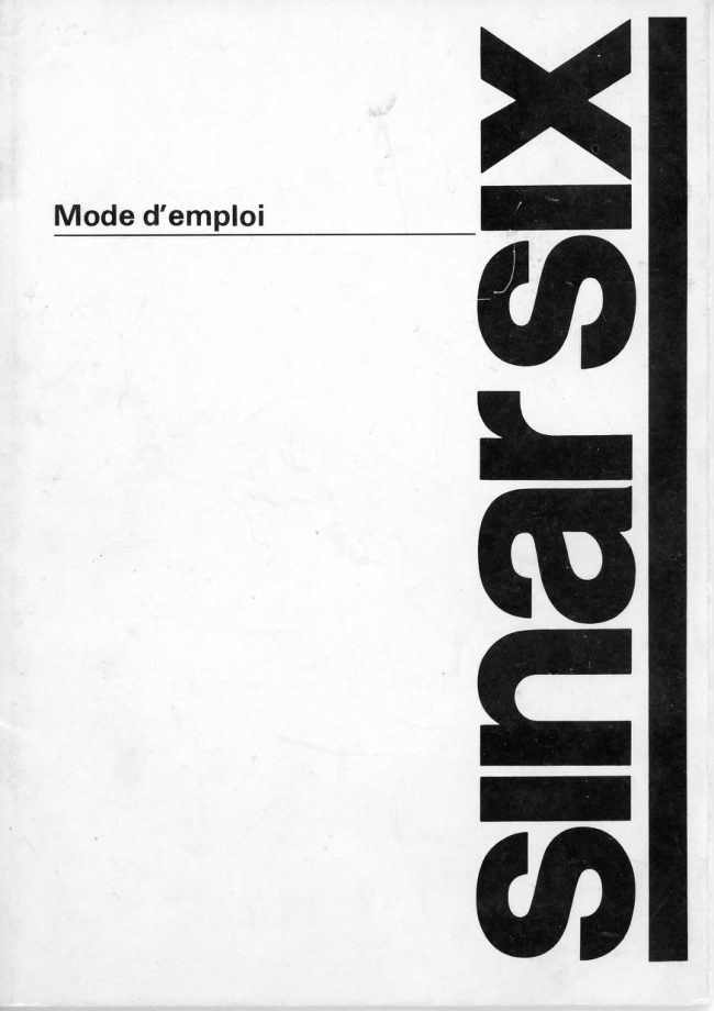 Gossen Sinarsix manual cover