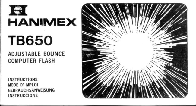 Hanimex TB650 manual cover