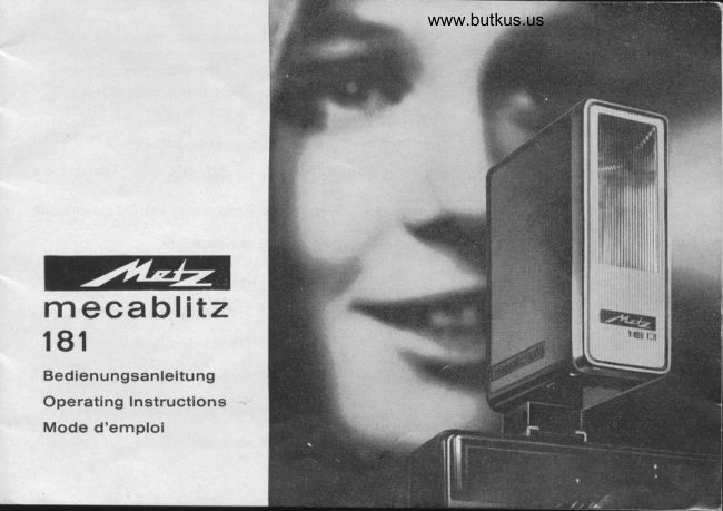 Metz Mecablitz 181 manual cover