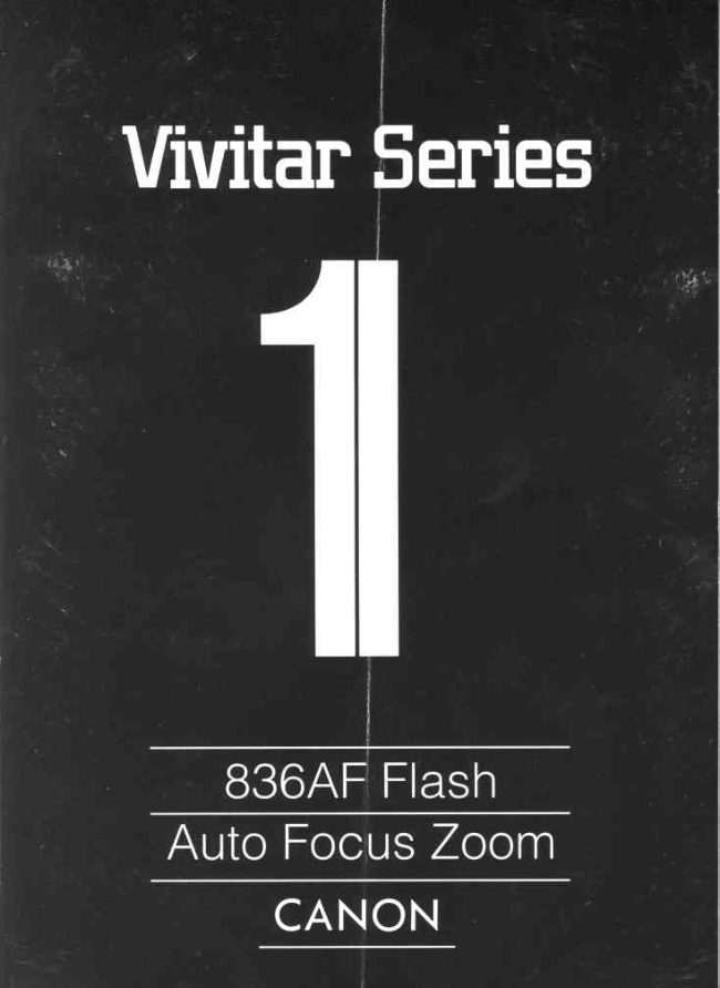 Vivitar Series 1 863A AF for Canon manual cover