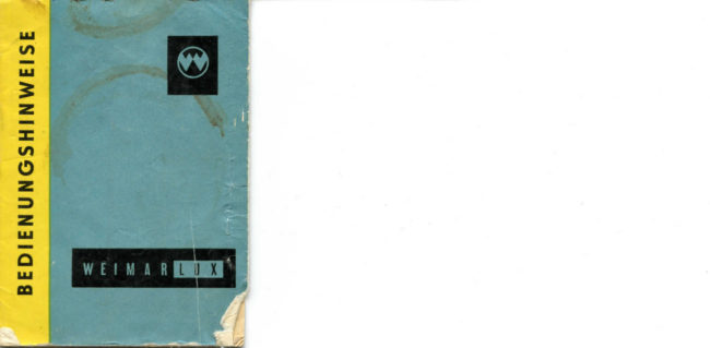 Weimar Lux manual cover