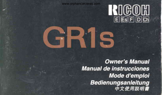 RICOH GR1S manual cover