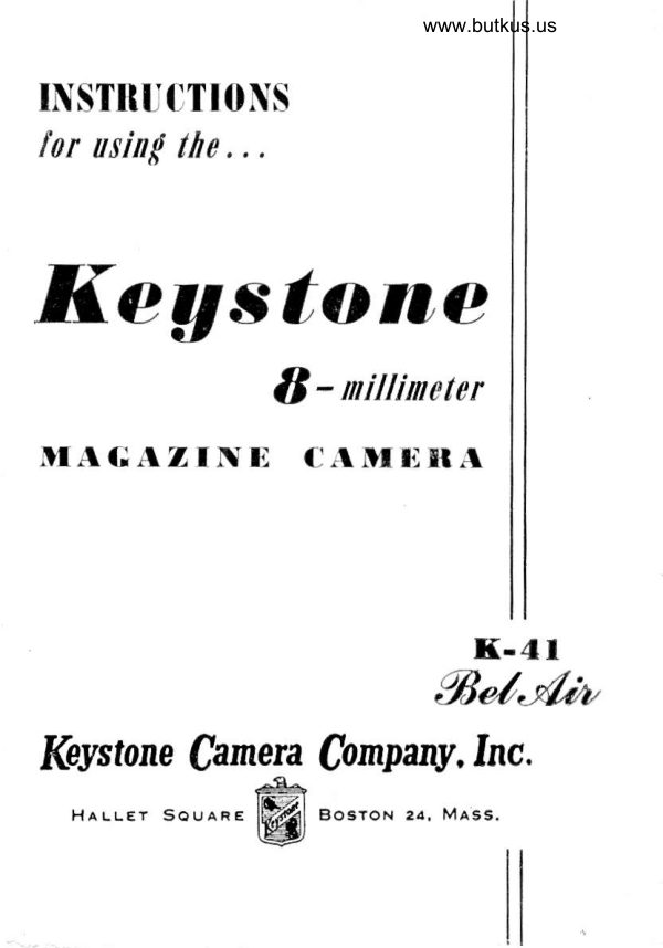 Keystone K-41 8mm manual cover