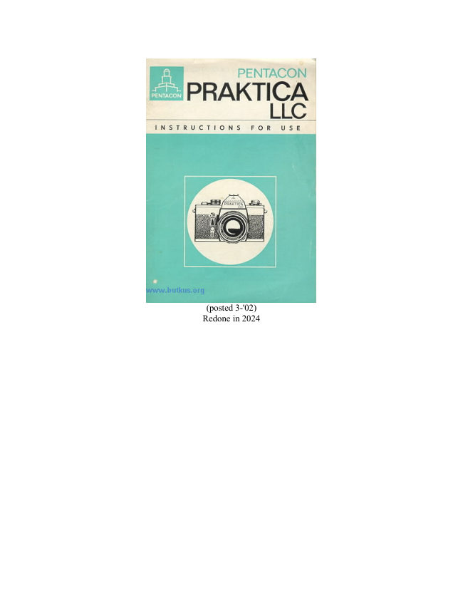 Praktica LLC manual cover