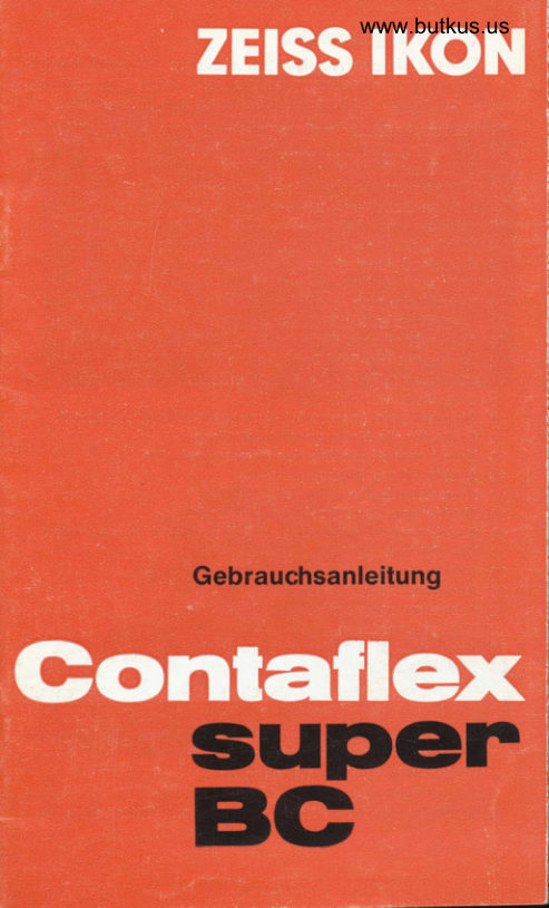 Zeiss Ikon Contaflex Super BC manual cover