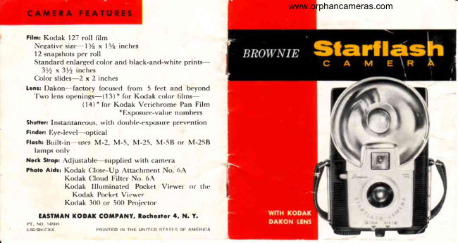 Kodak Brownie Starflash manual cover