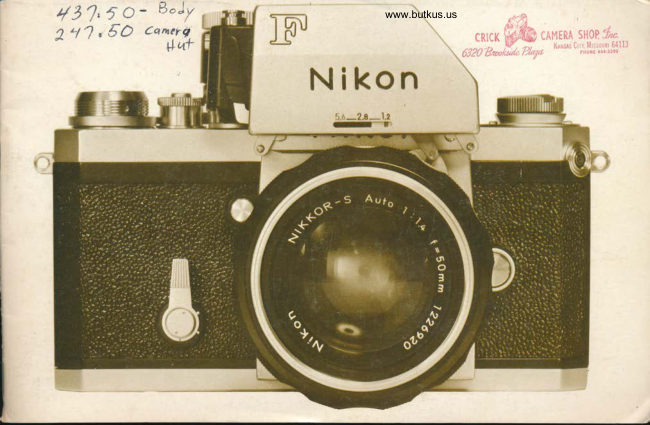 Nikon F Accessories manual cover