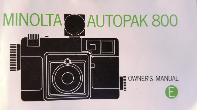 Minolta AutoPak 800 manual cover