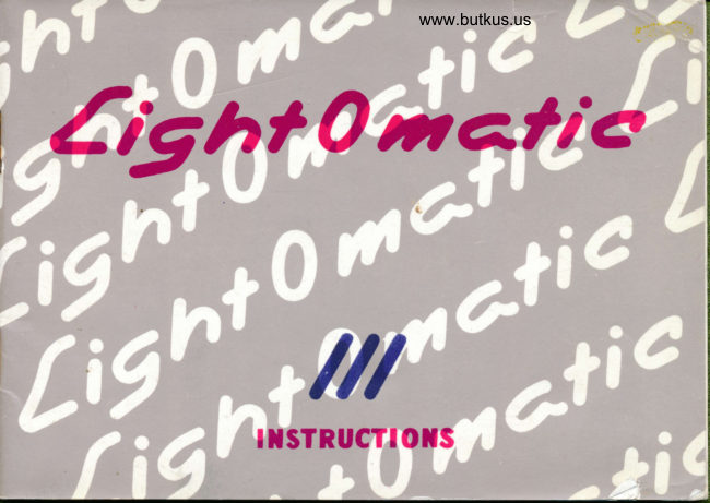Beauty Light O Matic III manual cover