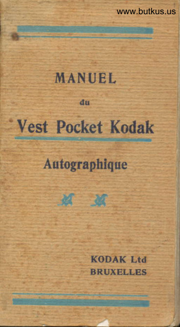 Kodak Vest Pocket Autographique-fr manual cover