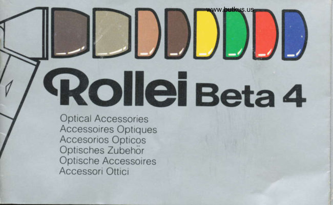 Rollei Beta 4 accessories manual cover