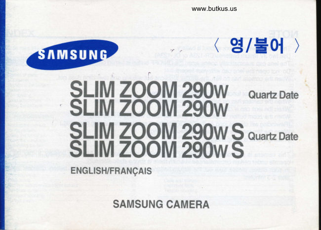 Samsung Slim Zoom 290W / 290S manual cover