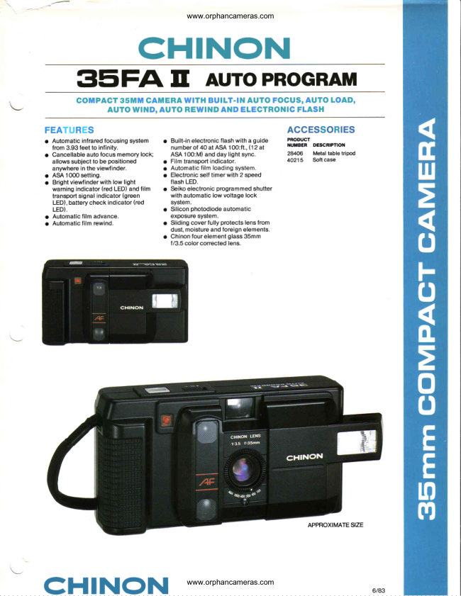 Chinon 35FA II Auto Program manual cover