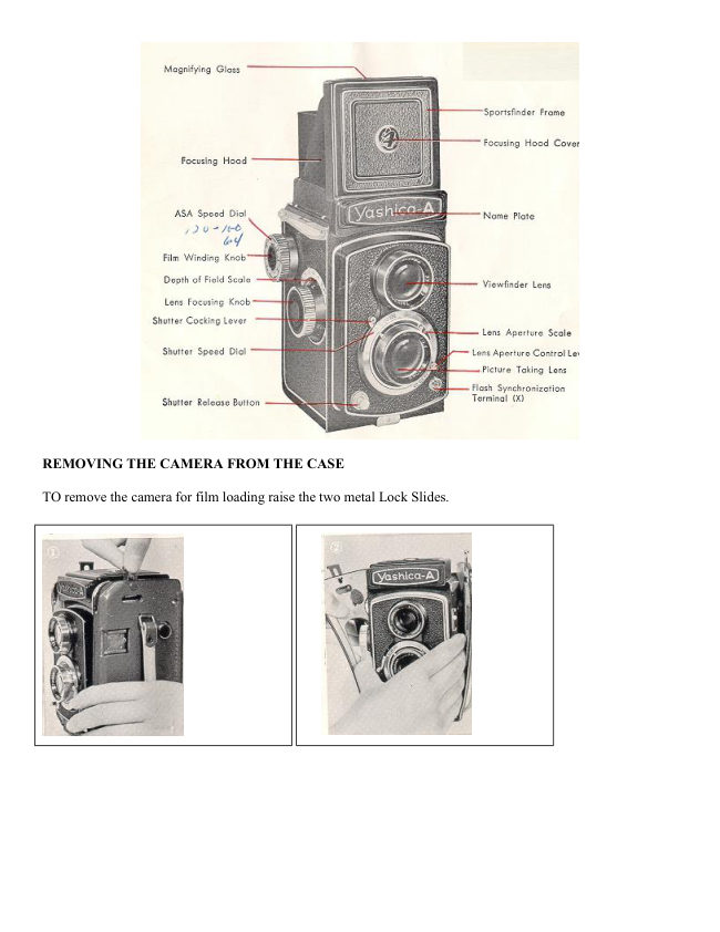 Yashica A manual cover