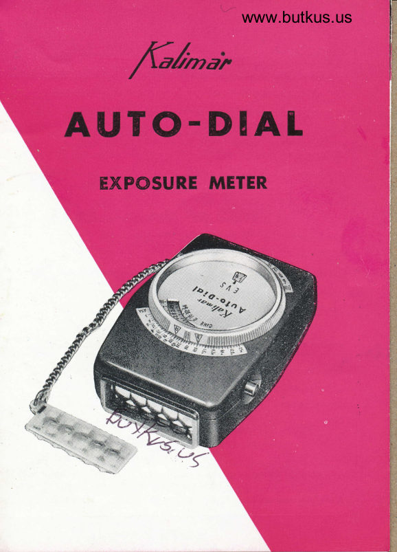 Kalimar Auto-Dial Exposure Meter manual cover