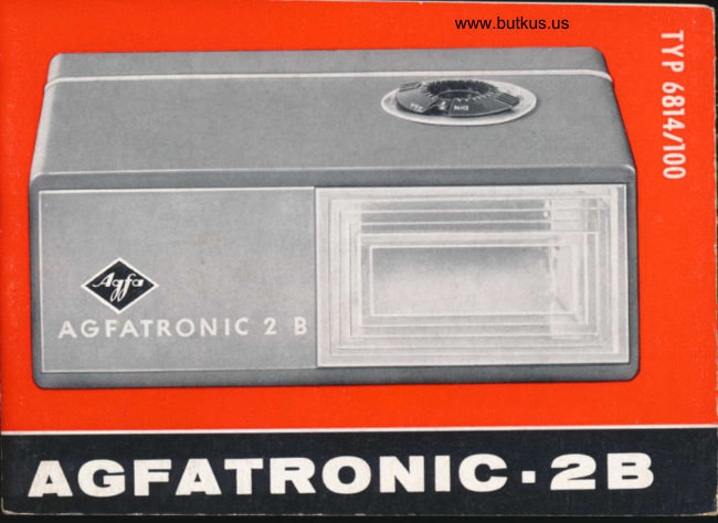 Agfa Agfatronic 2B manual cover