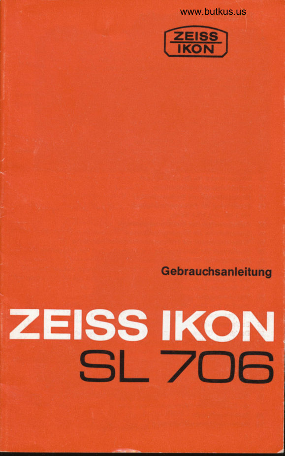 ZEISS IKON SL 706 manual cover