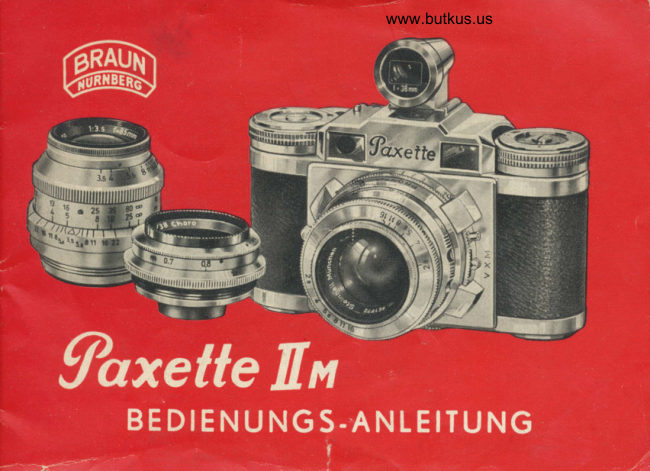 Braun Paxette Iim manual cover