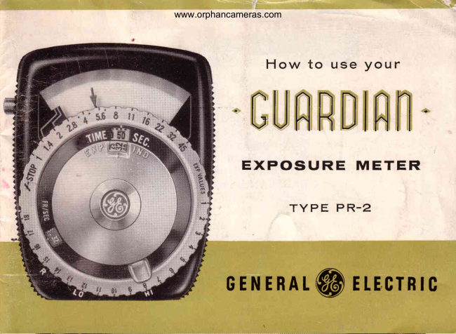 Guardian Exposure Meter PR-2 manual cover