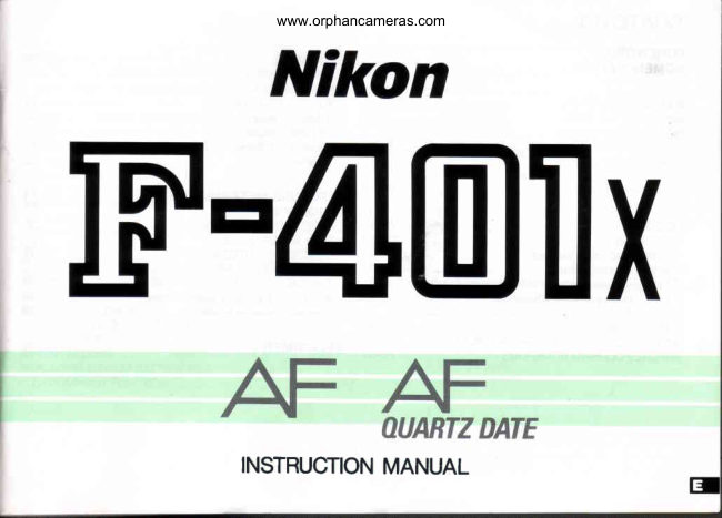 Nikon F-401x AF manual cover