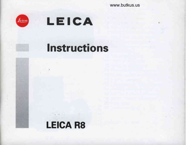 LEICA R8 manual cover